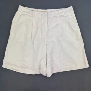 LOFT The Peyton Short Womens Linen Blend WHITE 8.5" Shorts - 12